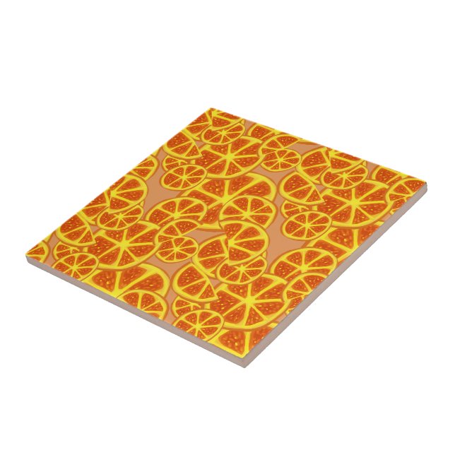 Orange Slices Pattern Ceramic Tile (Side)