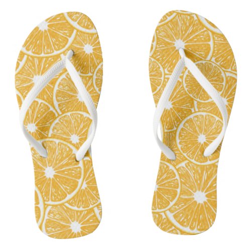 Orange slices pattern design flip flops