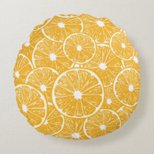 Orange slices pattern design round pillow