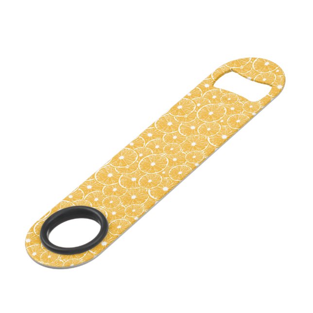 Orange slices pattern design speed bottle opener (Front Angled)