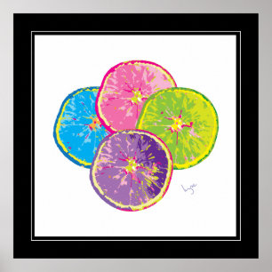 Orange Slices Pop Art Colorful Poster