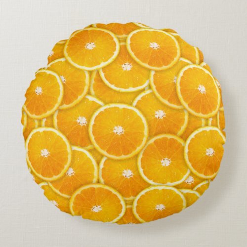 Orange slices round pillow