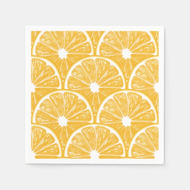 Orange slices, tropical fruit pattern design paper napkins (Front)