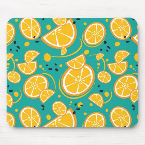 Orange Slices Tropical Whimsical Illustration  Mouse Pad