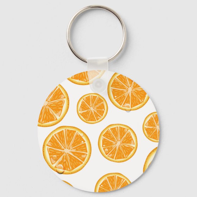 Orange Slices vintage style pattern. Keychain (Front)