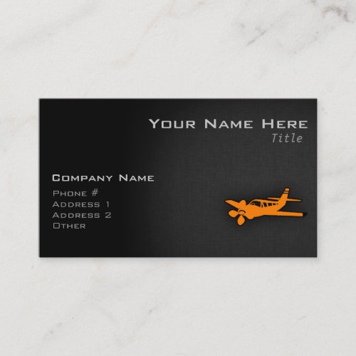 Orange Small Airplane Business Card