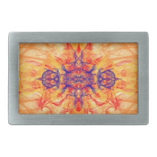 ORANGE SMOKE - Fractal Art - Belt Buckle