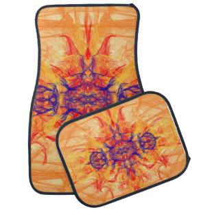 ORANGE SMOKE - Fractal Art - Car Floor Mat