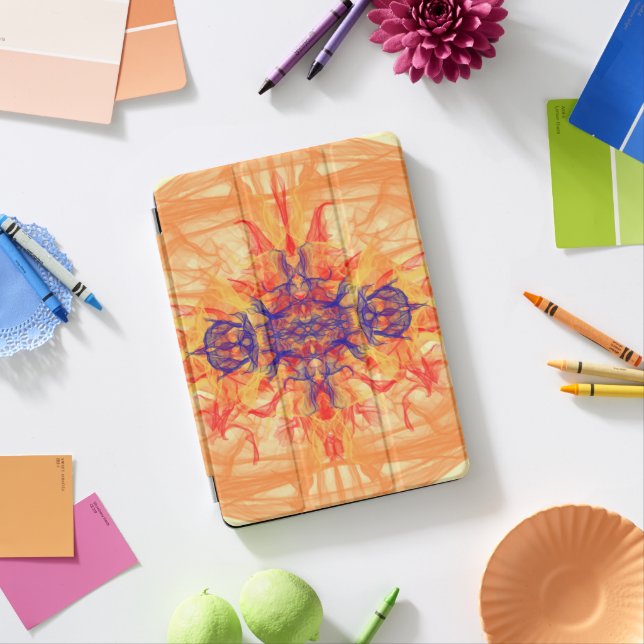 ORANGE SMOKE - Fractal Art - iPad Pro Cover (Desk)