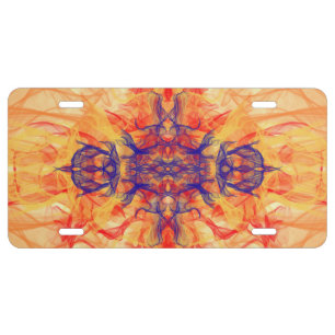 ORANGE SMOKE - Fractal Art - License Plate