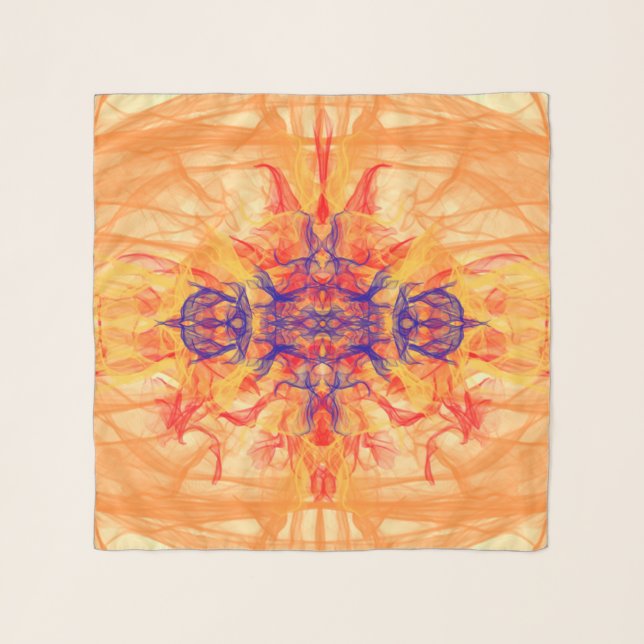 ORANGE SMOKE - Fractal Art - Scarf (Front)