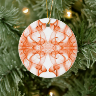 Orange Smoke Symmetrical Minimalist White Ceramic Ornament