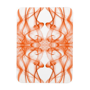 Orange Smoke Symmetrical Minimalist White Magnet