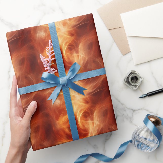 Orange Smoke  Wrapping Paper (Gifting)