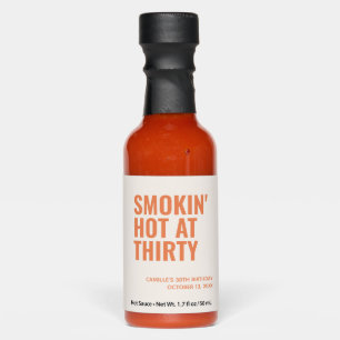 Orange Smokin Hot 30th Birthday Party Favor Sauces