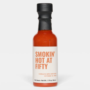 Orange Smokin Hot 50th Birthday Party Favor Sauces