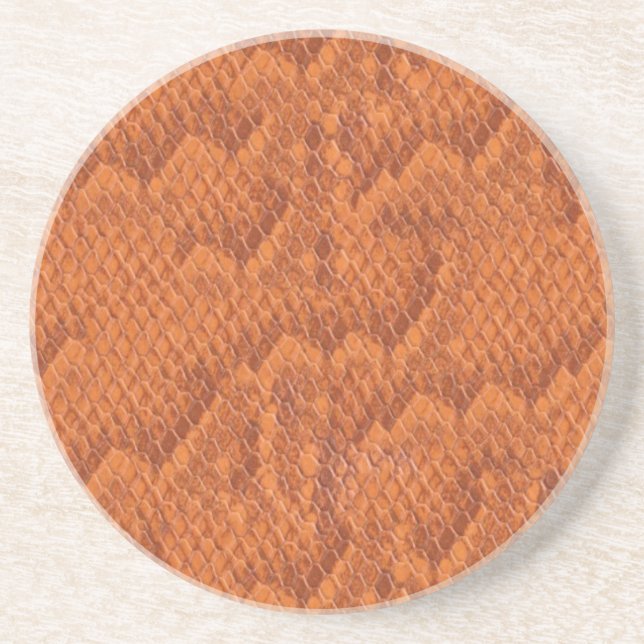 Orange Snake Skin Sandstone Coaster (Front)
