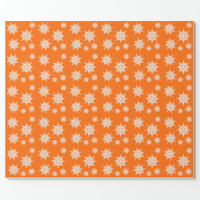 Festive Burnt Orange White Christmas Tree pattern Wrapping Paper