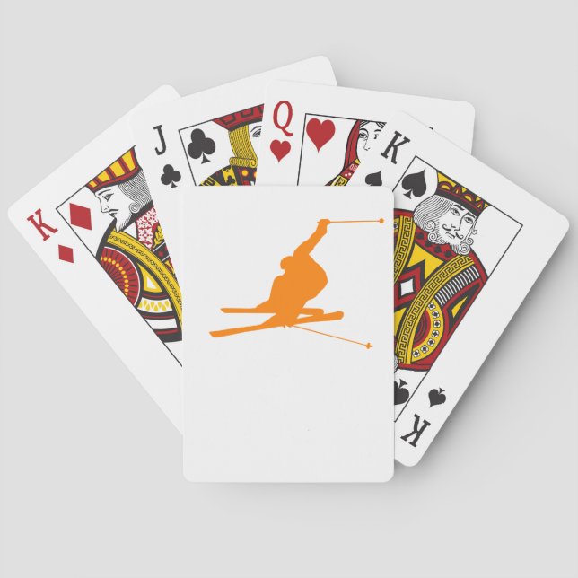 Orange Snow Ski Poker Cards (Back)