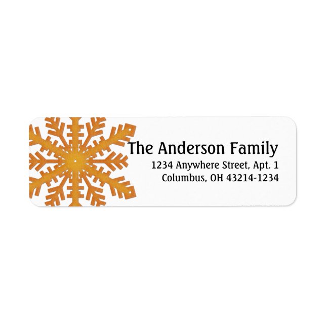 Orange Snowflake :: Return Address Labels (Front)