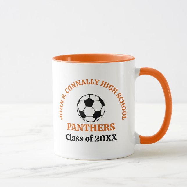 Orange Soccer Player Personalized Team Mug (Right)