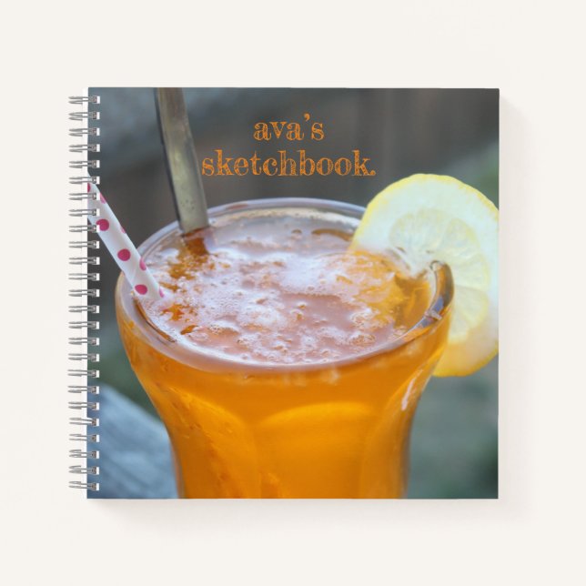 Orange Soda customizable sketch notebook (Front)