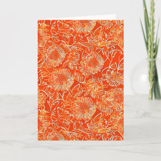 Orange soft flowers card