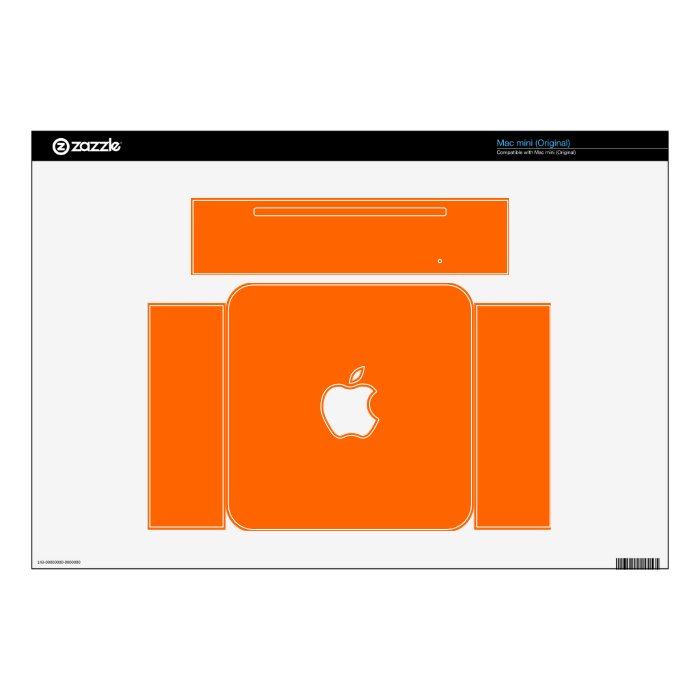 Orange Solid Color Background Template Mac Mini Decals