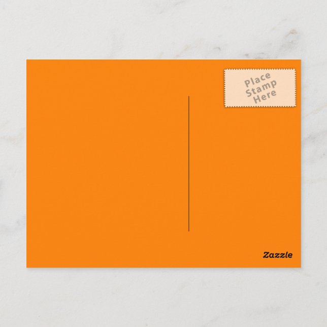 Orange Solid Color Postcard (Back)