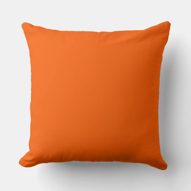 Orange Solid fc5b00 Throw Pillow (Front)