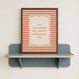 Orange Song Lyric Poster - Personalized Gift