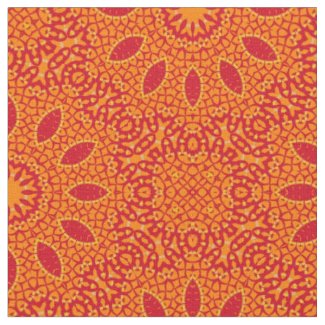 Orange Sophisticated Stylish Geometric Pattern Fabric