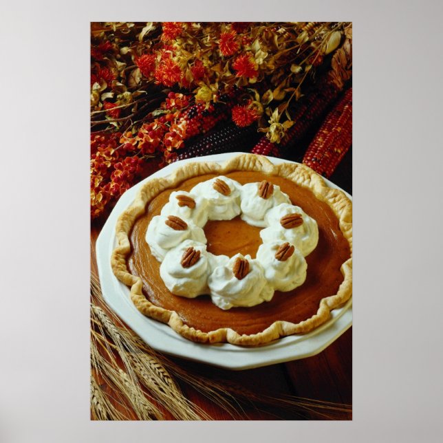 Orange Sour cream pumpkin pie flowers Poster (Front)