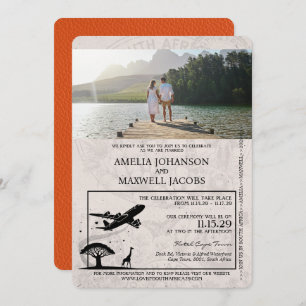 Orange South Africa Passport Wedding Invitation
