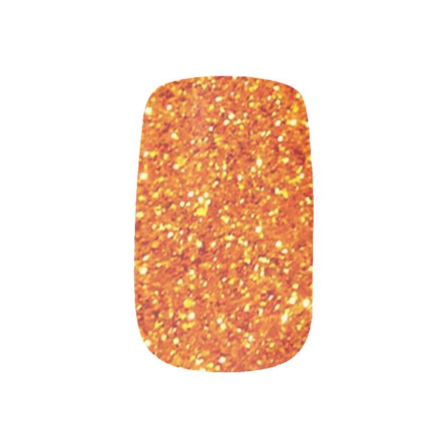 Orange Sparkle Minx Nail Art (Left Thumb)