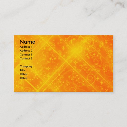 Customizable Orange Sparkles Business Card