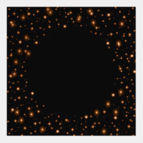 Orange Sparkles or Stars on Black Night Sky
