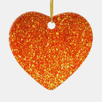 Orange sparkly glitter star sticker, Zazzle