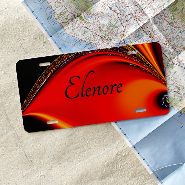 Orange Special Elegance License Plate (In Situ)