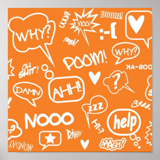 orange speech bubbles poster 02