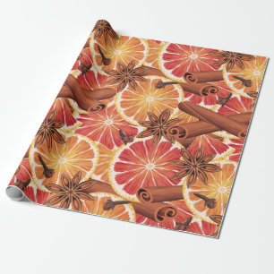 Orange Spice Christmas Wrapping Paper