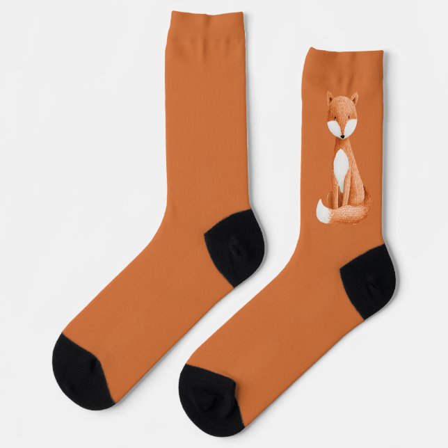Orange Spice Fox Socks (Left)