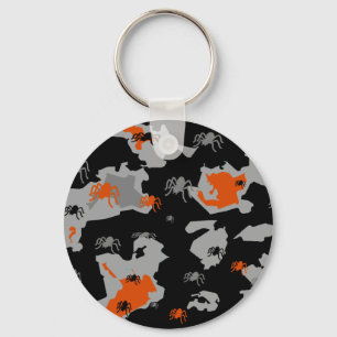 Orange Spider Camo Keychain