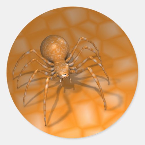 Orange Spider Classic Round Sticker