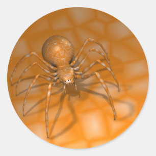 Orange Spider Classic Round Sticker