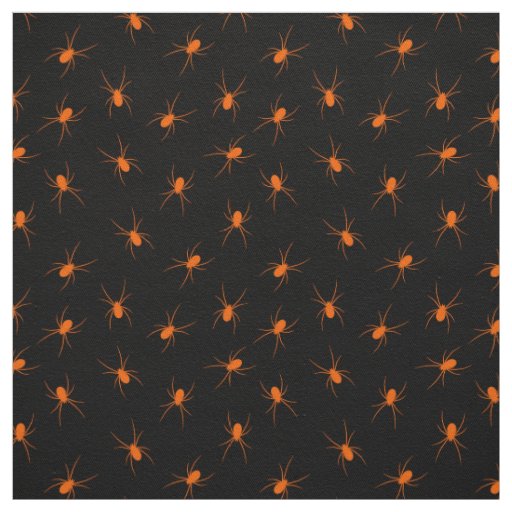 Orange Spider Happy Halloween Modern Fabric