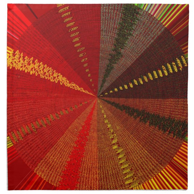 Orange Spiral Vortex Cloth Napkin (Front)