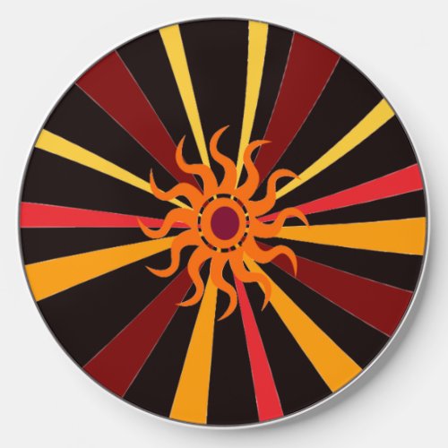 Orange Spiral Vortex Sun Wireless Charger