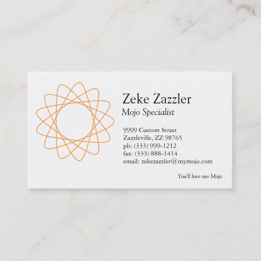 Customizable Orange Spirograph Business Card