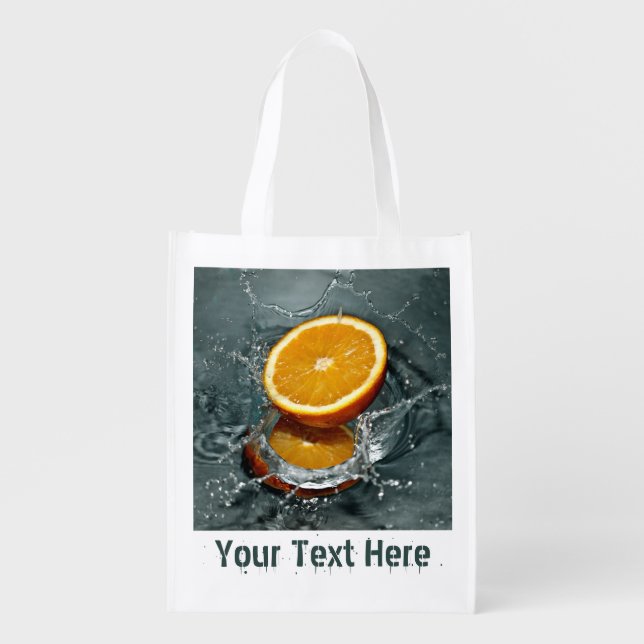 Orange Splash custom reusable bag (Front)